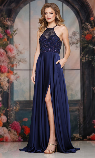 Colors Dress 3822 - A-line Skirt Halter Evening Gown Prom Dresses