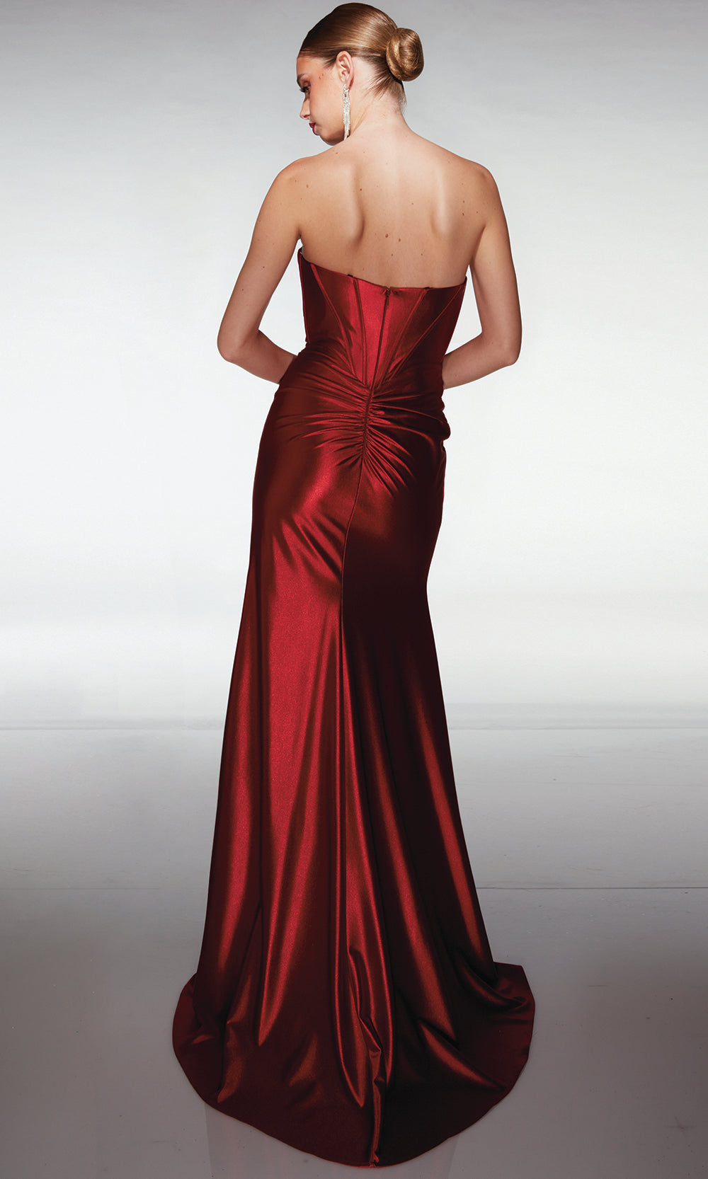 Aerie Couture 382 - Plunging V-Neck Dress with Lace Up Back Prom Dresses