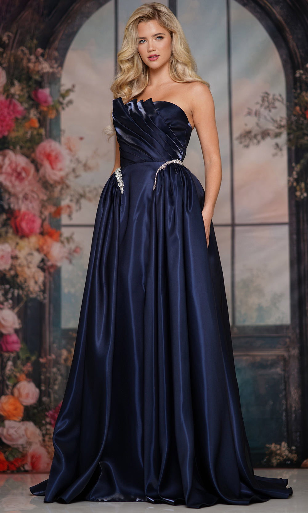 Colors Dress 3845 - Folded Neckline Evening Ballgown Prom Dresses