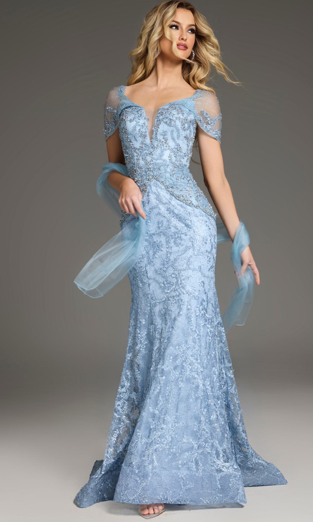 Jovani 38514 - Corseted Illusion Back Mermaid Gown Formal Gowns
