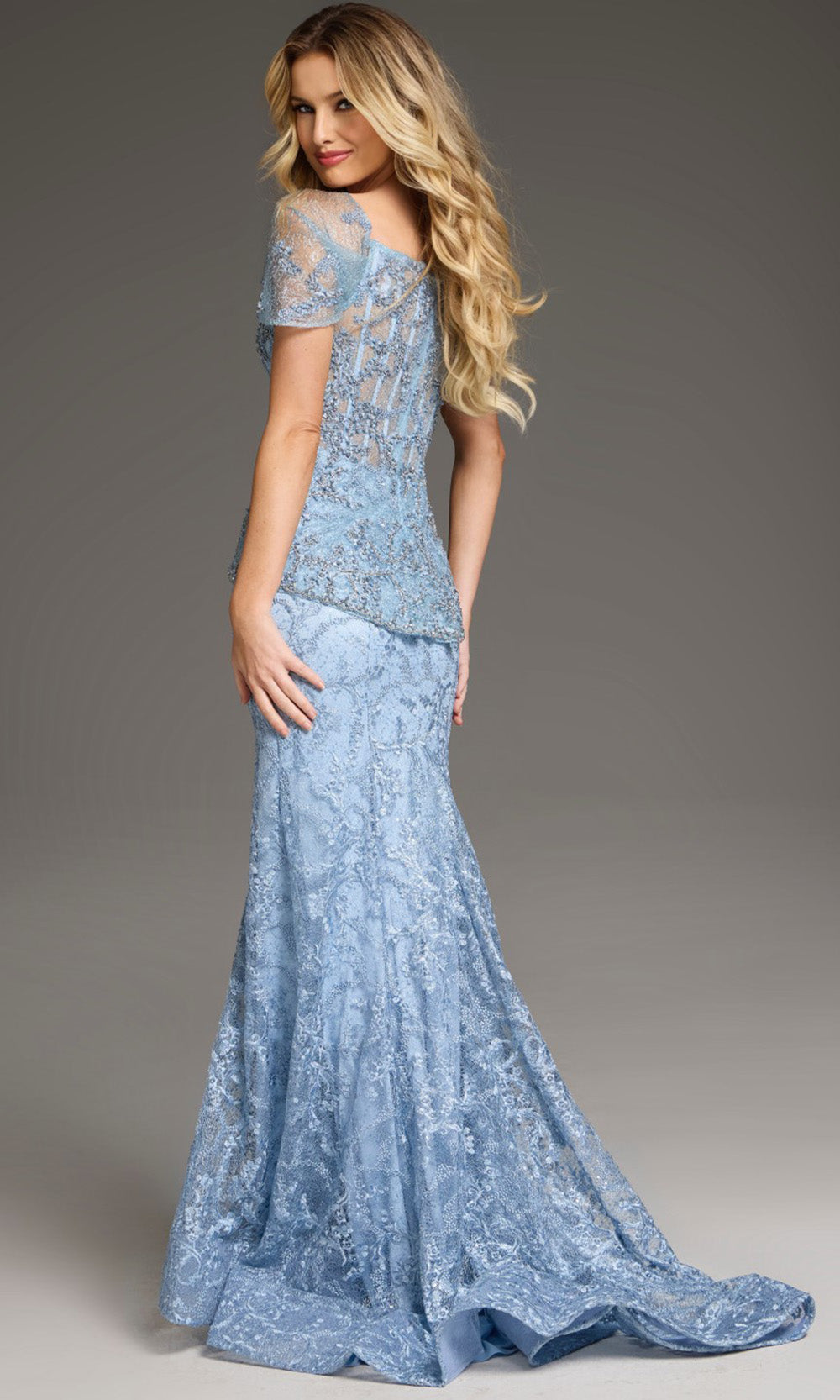 Jovani 38514 - Corseted Illusion Back Mermaid Gown Formal Gowns