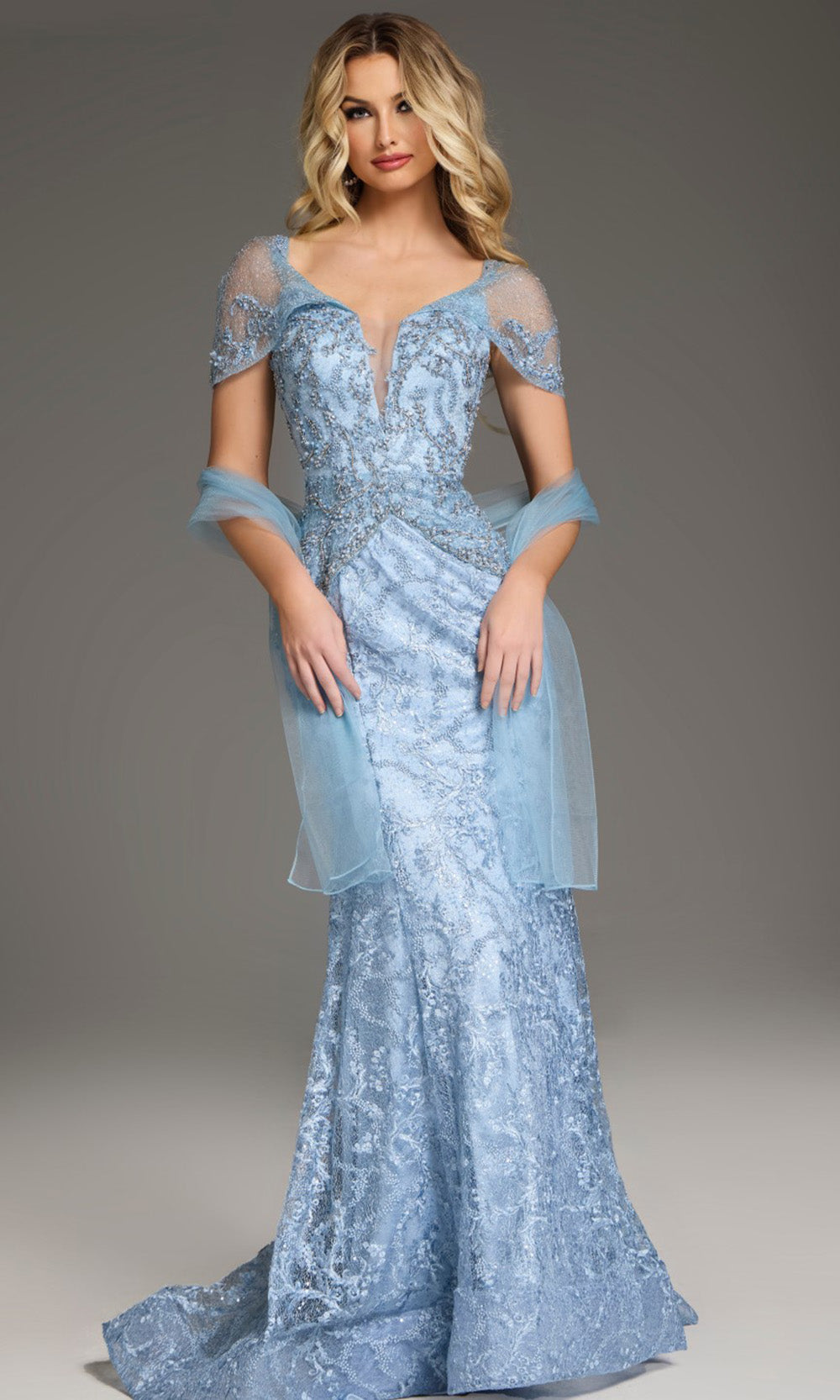 Jovani 38514 - Corseted Illusion Back Mermaid Gown Formal Gowns