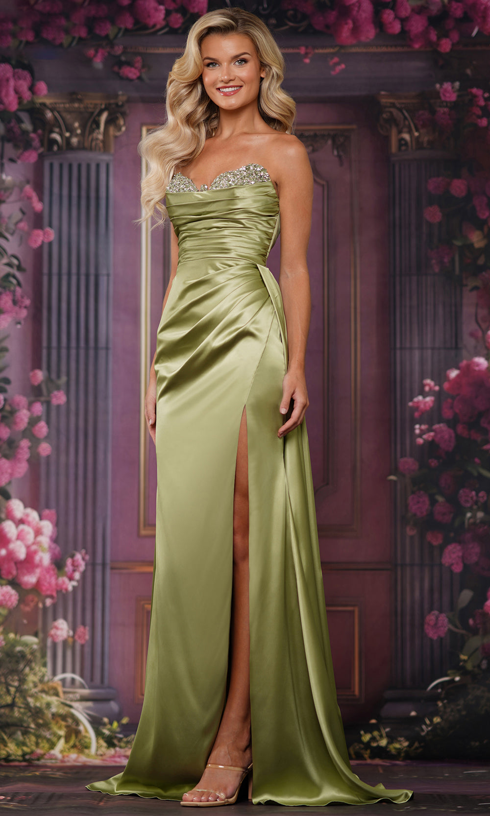 Colors Dress 3854 - Strapless Side Draped Evening Gown Prom Dresses