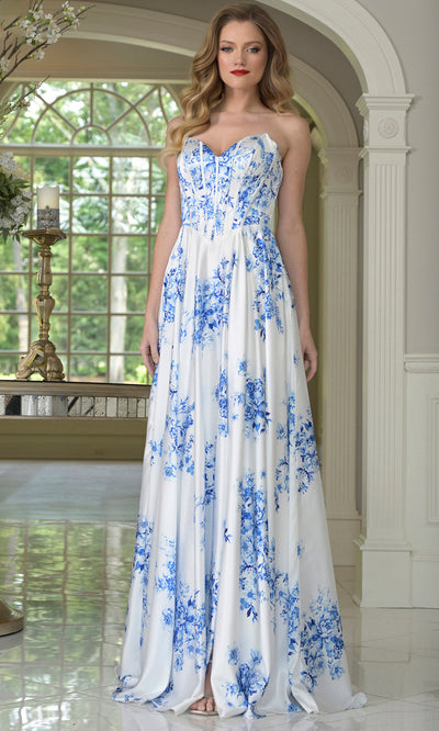 Colors Dress 3857 - Strapless Flowing A-line Dress Prom Dresses