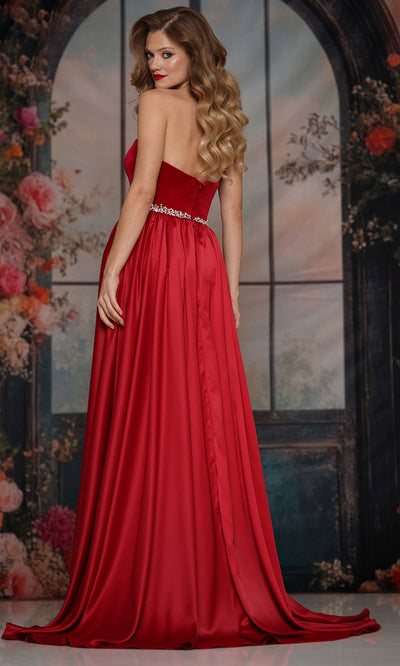 Colors Dress 3861 - Satin Overskirt Strapless A-line Gown Prom Dresses