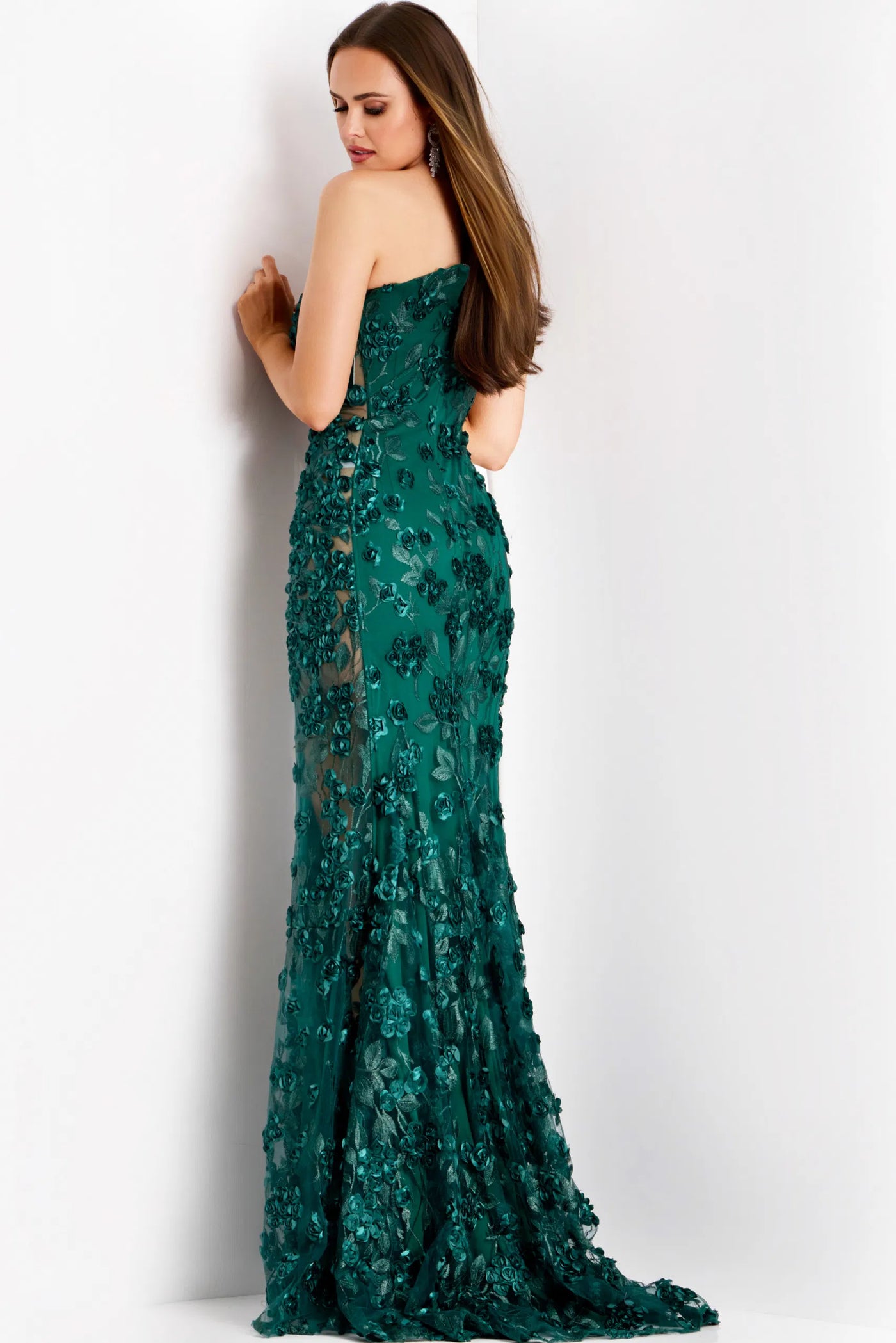 Jovani 38684 - Fitted Floral Sheath Gown