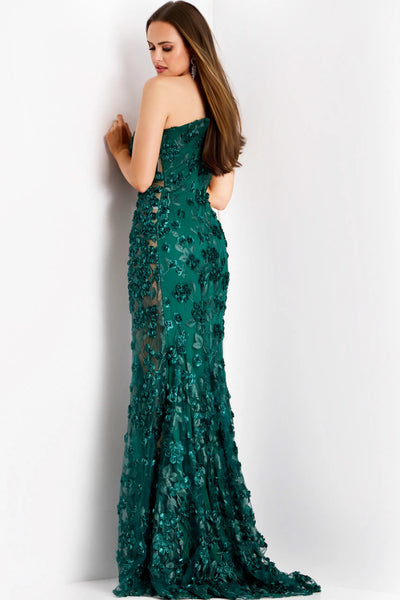 Jovani 38684 - Fitted Floral Sheath Gown
