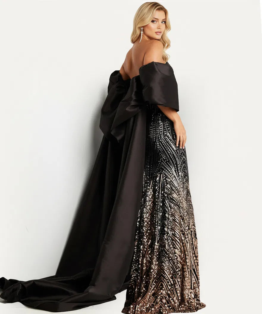 Jovani 38746 - Off Shoulder Cape Gown