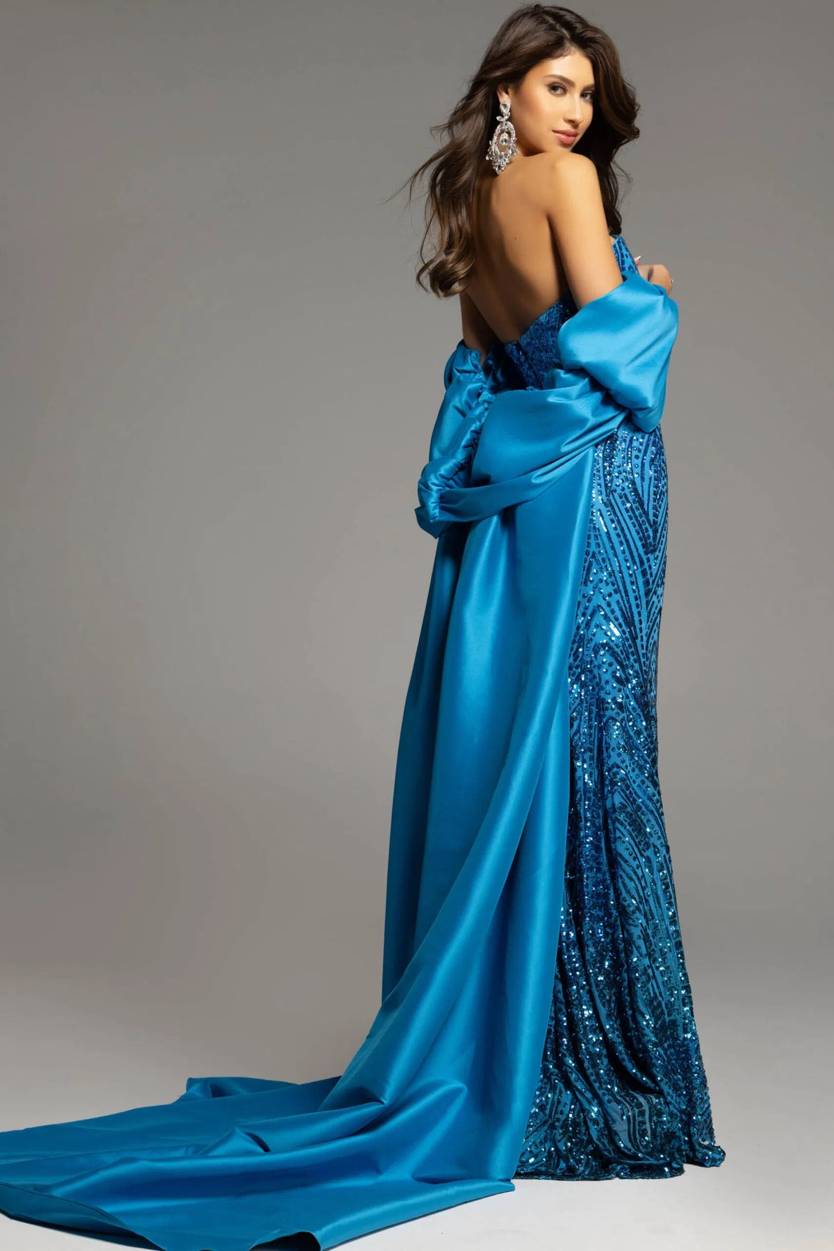Jovani 38746 - Off Shoulder Cape Gown