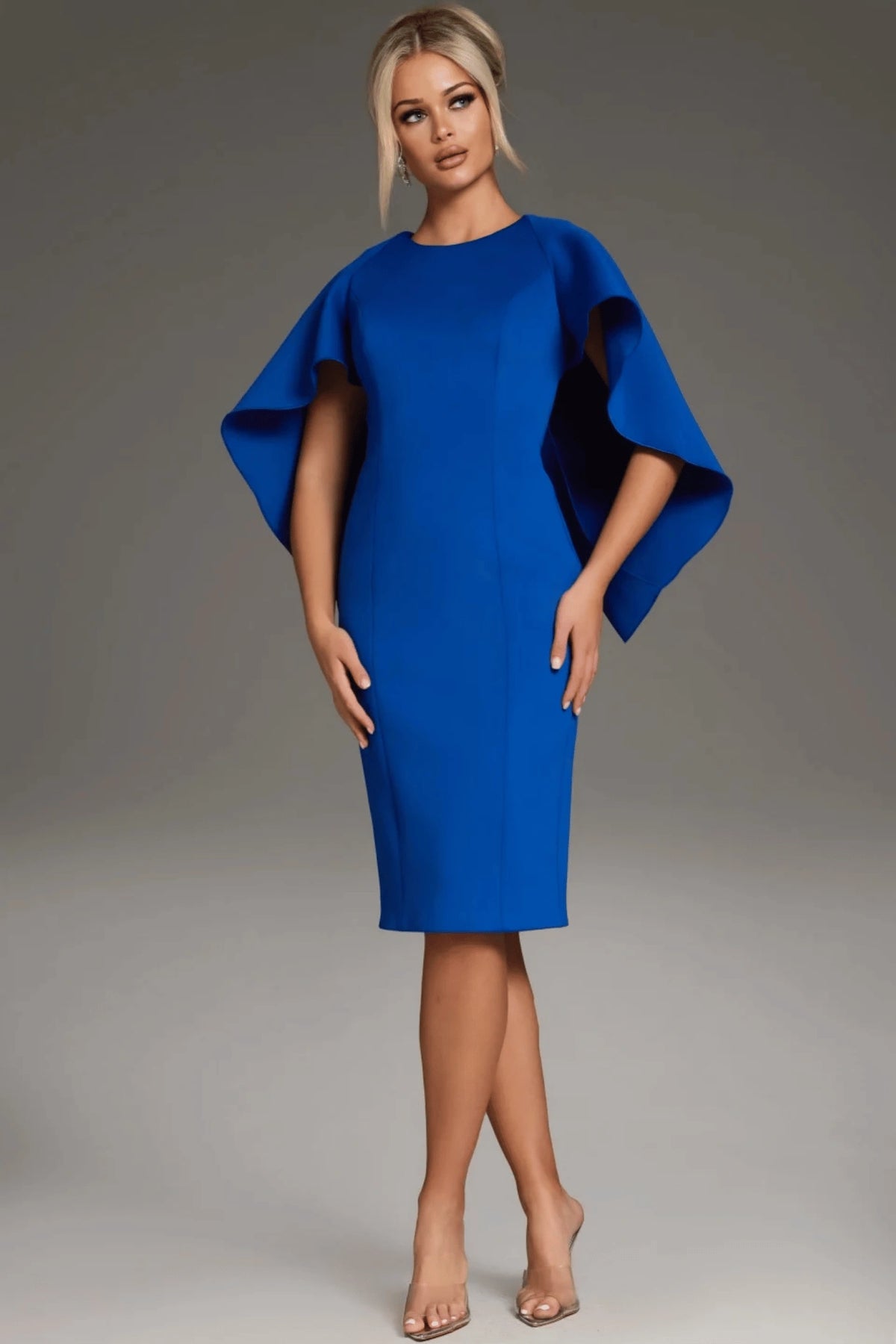 Jovani 38824 - Jewel Neck Knee-Length Dress
