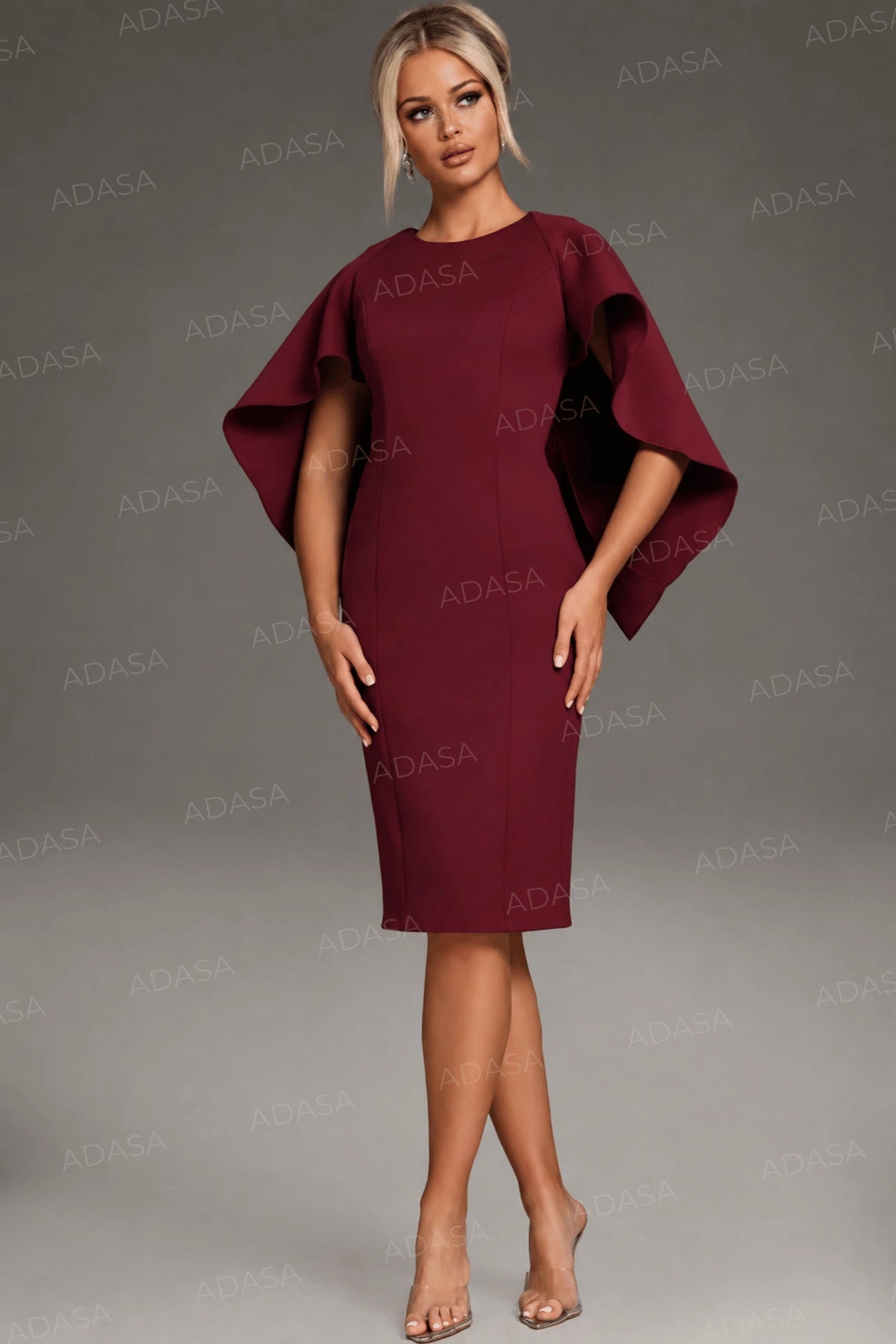 Jovani 38824 - Jewel Neck Knee-Length Dress