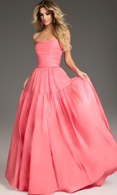 Jovani 38831 - Satin Tiered Skirt Prom Gown Ball Gowns