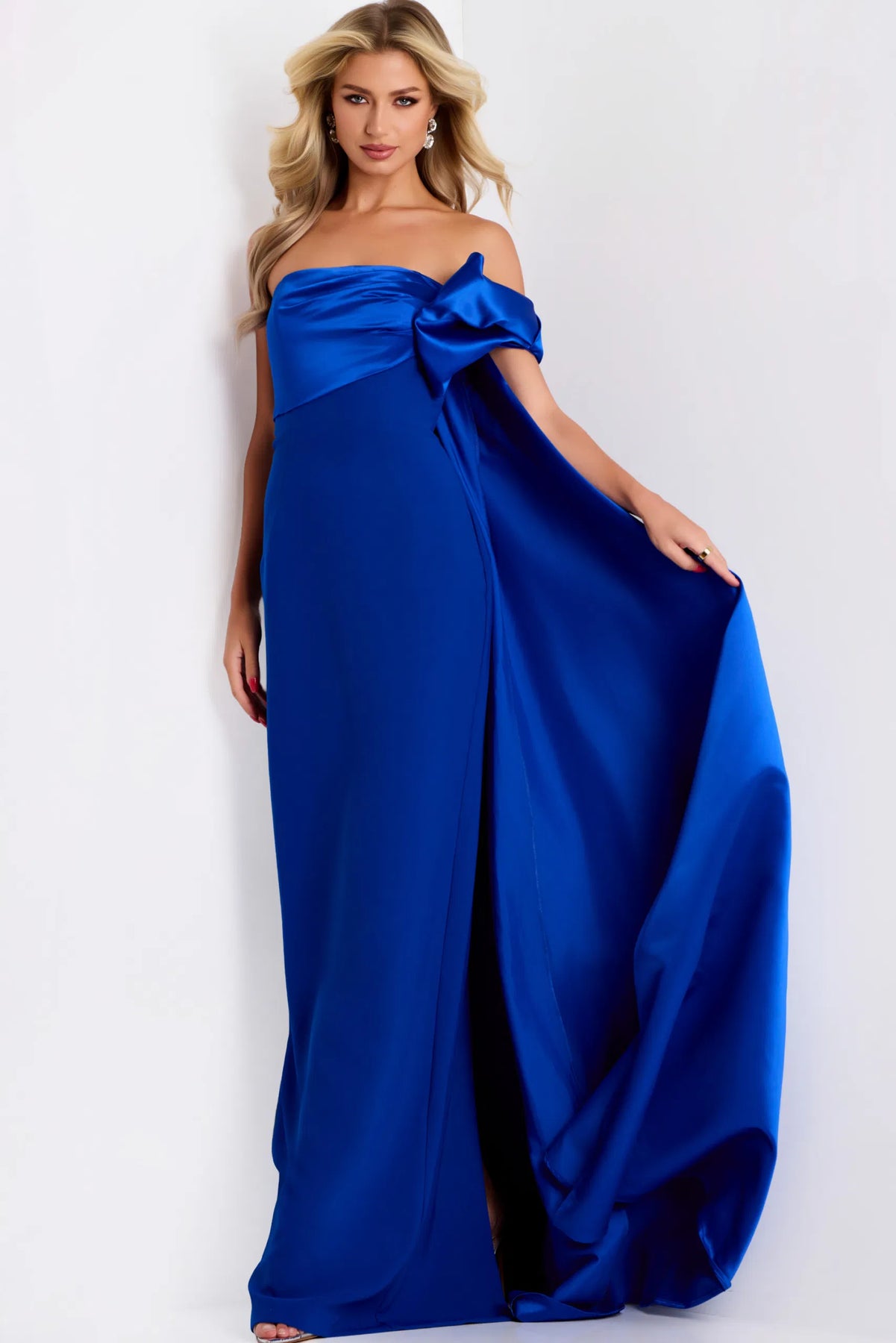 Jovani 38864 - Straight-Across One-Shoulder Prom Gown