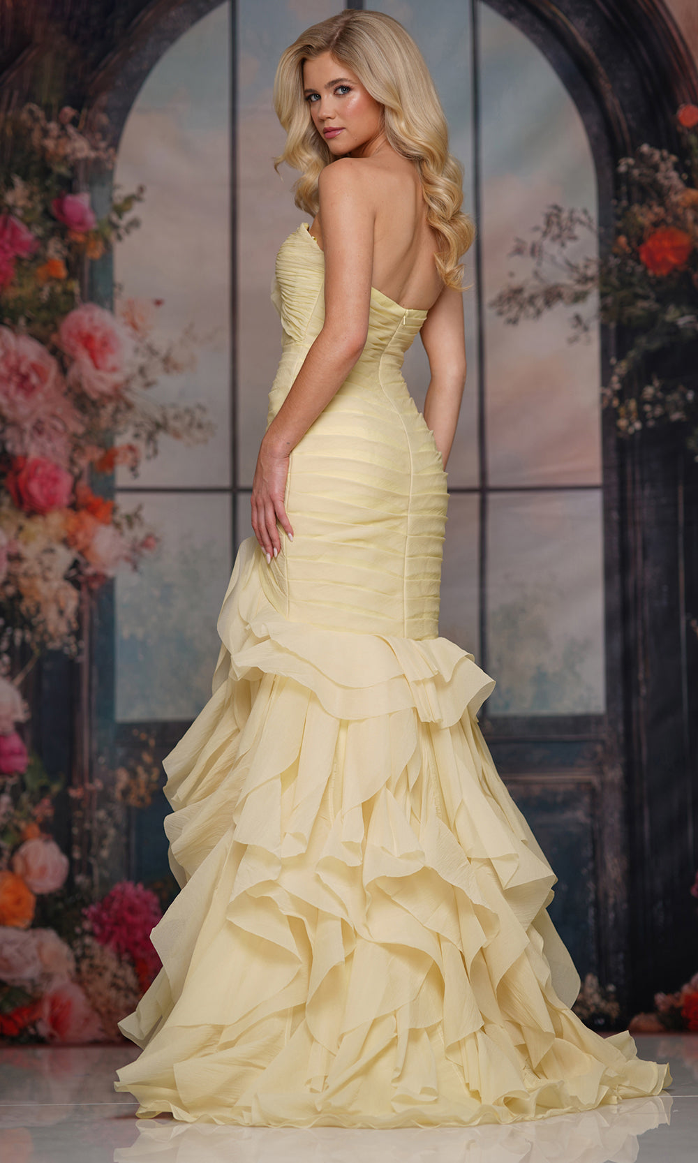 Colors Dress 3886 - Ruffle Detail Sweetheart Evening Dress Prom Dresses