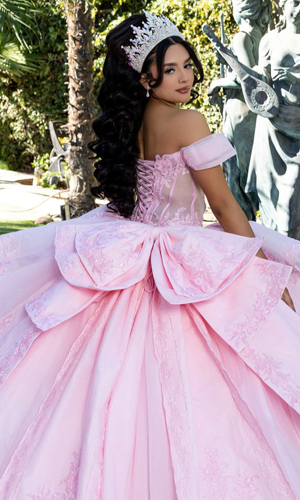 May Queen LK304 - Convertible Corset Ballgown Mini Dress Quinceanera Dresses in Pink 