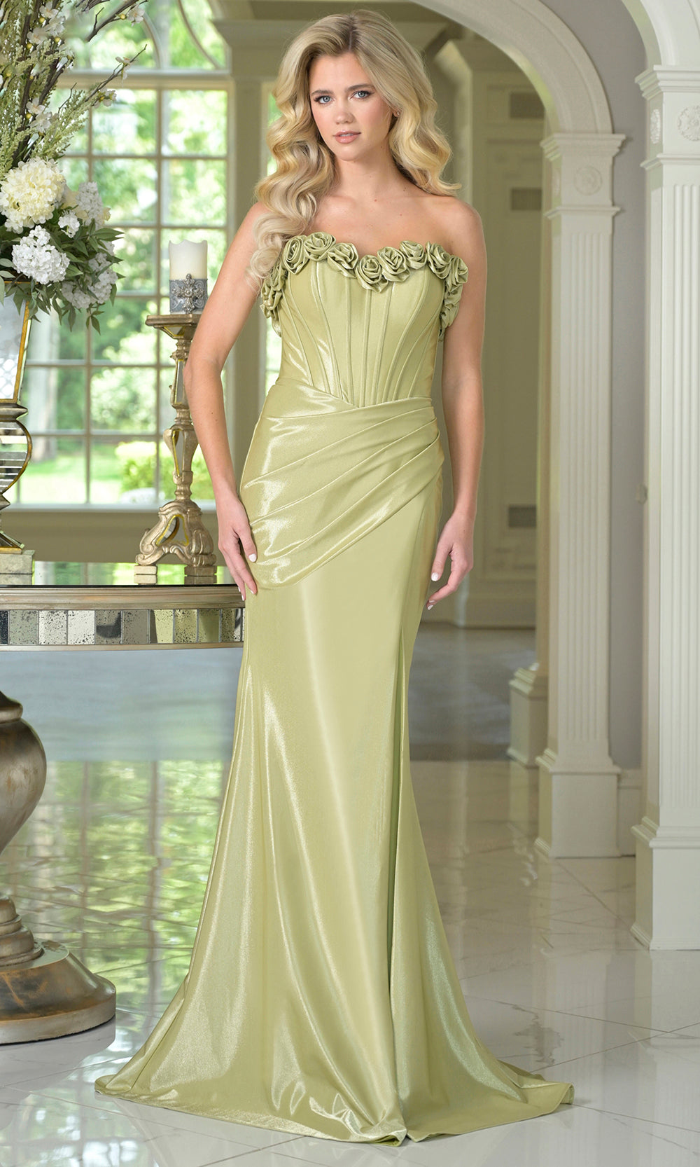 Colors Dress 3895 - Sweetheart Fitted Gown with 3D Florals Prom Dresses