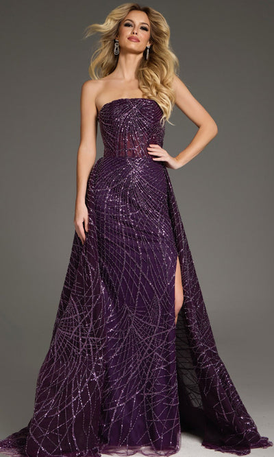 Jovani 39029 - Straight Neckline Gown with Overskirt Prom Dresses