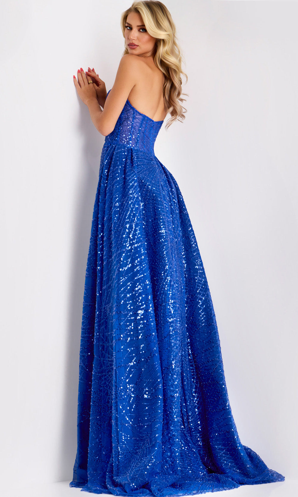 Jovani 39029 - Straight Neckline Gown with Overskirt