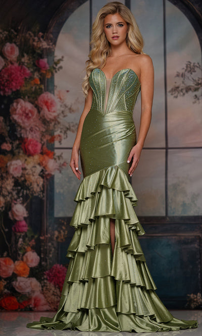 Colors Dress 3925 - Corset Bodice Ruffled Evening Gown Prom Dresses