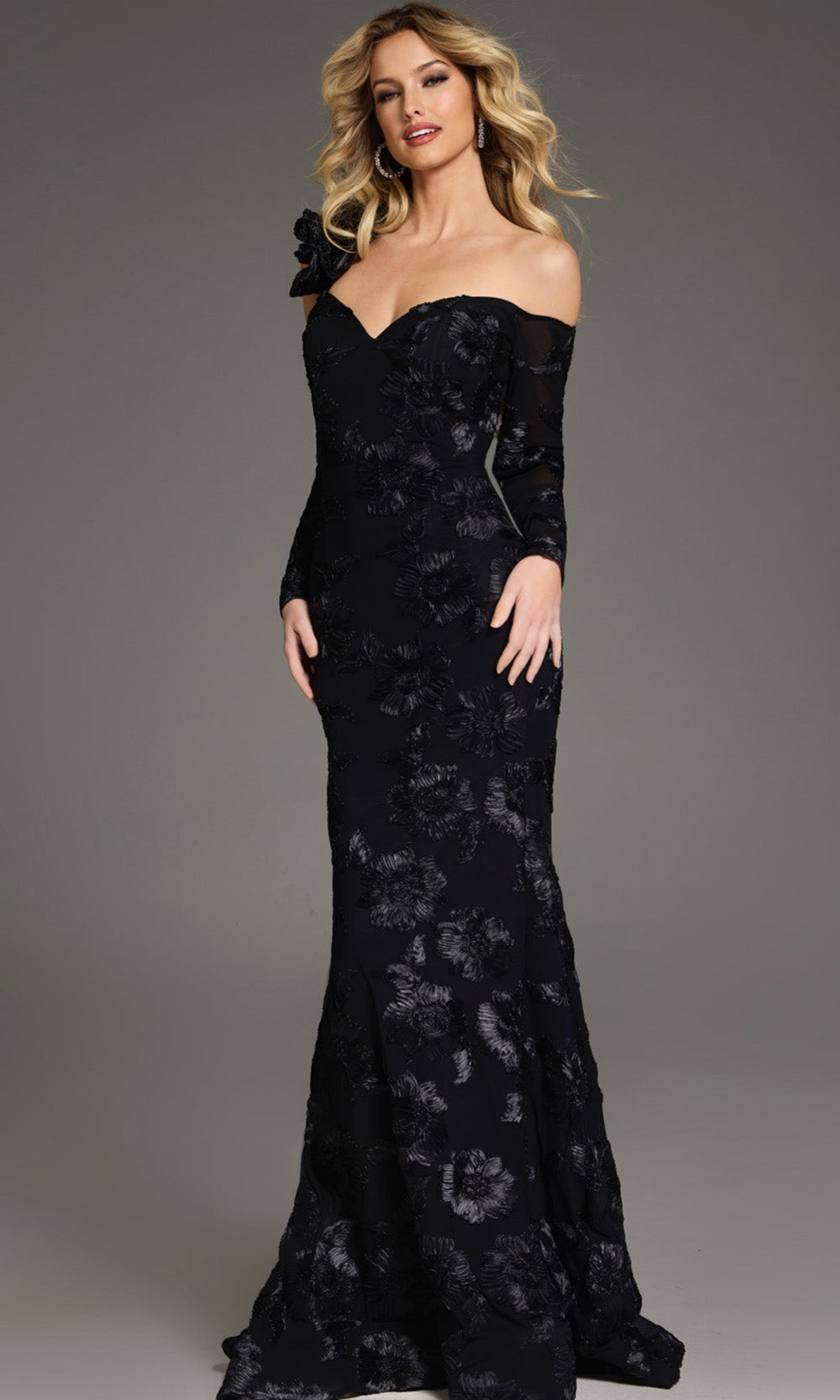 Jovani 39266 - Off Shoulder Sweetheart Lace Gown Formal Gowns