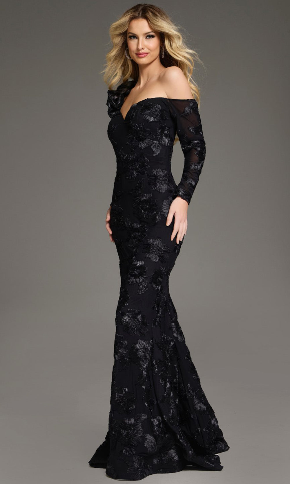 Jovani 39266 - Off Shoulder Sweetheart Lace Gown Formal Gowns