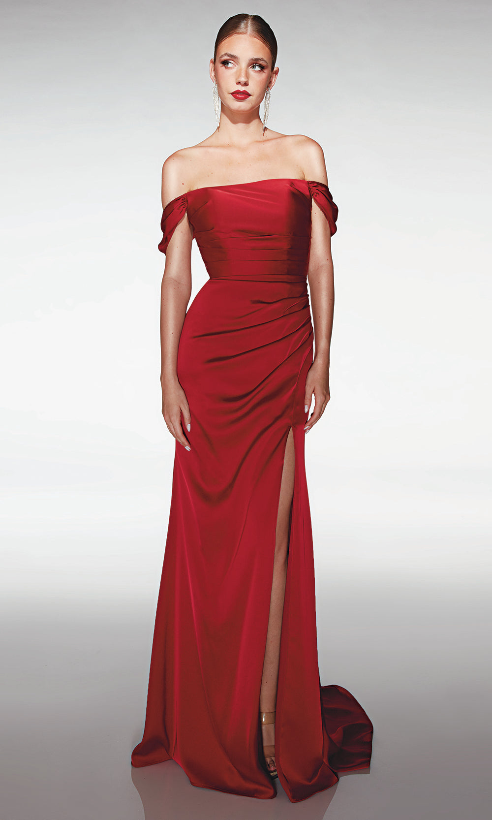 Aerie Couture 392 - Ruched Bodice Formal Dress with Slit Prom Dress