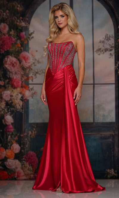 Colors Dress 3933 - Elegant Ruched Scoop Neckline Gown Prom Dresses