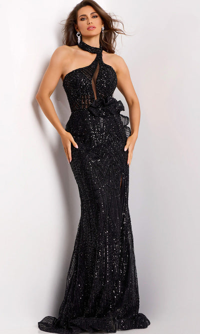 Jovani 39390 - Sleeveless Halter Embellished Gown Formal Gowns