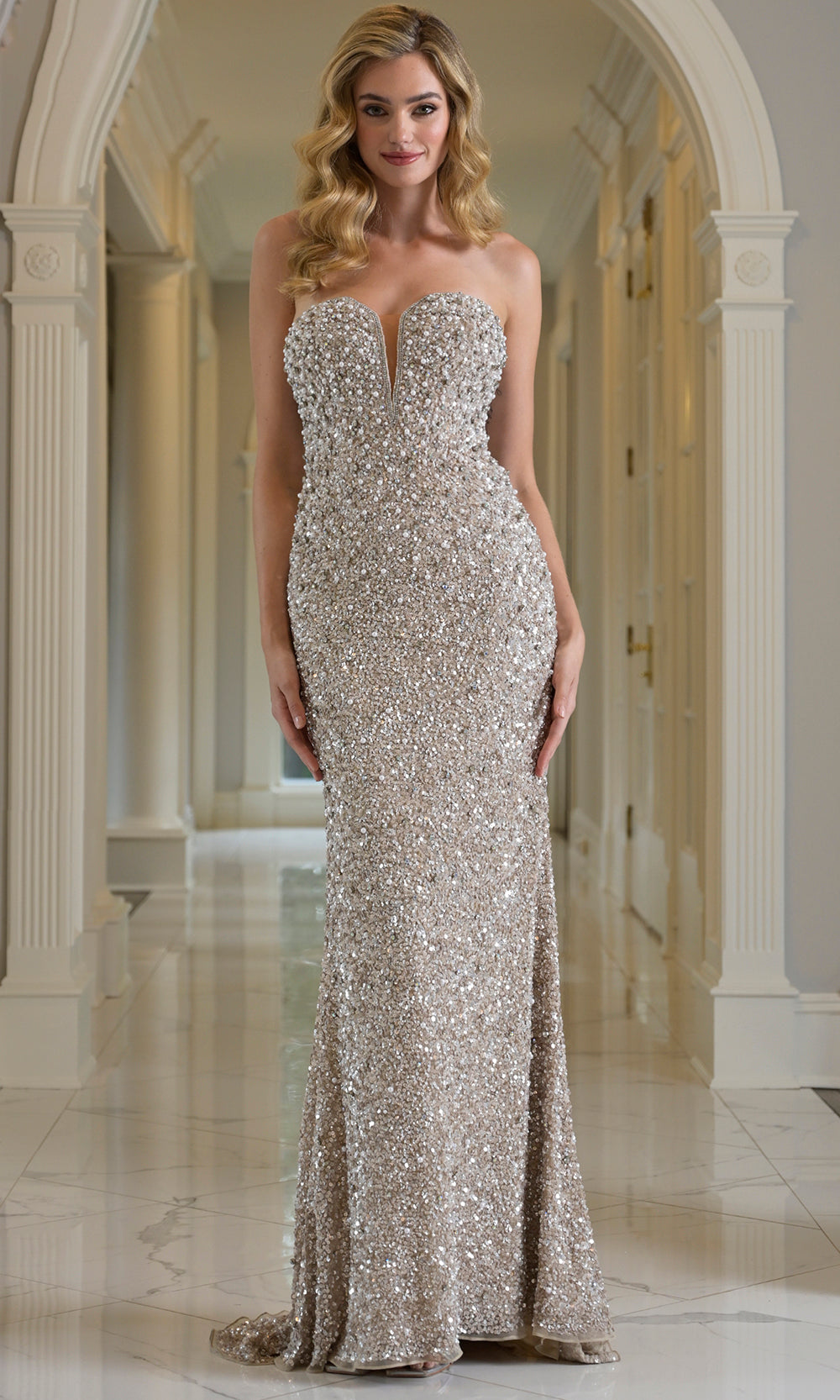 Colors Dress 3939 - Sheath Skirt Beaded Ornate Gown Prom Dresses