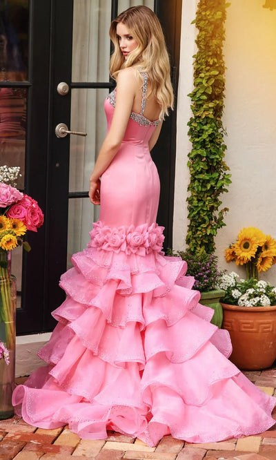 Ava Presley 39566 - Beaded Strap Sweetheart Ruffle Gown Prom Dresses
