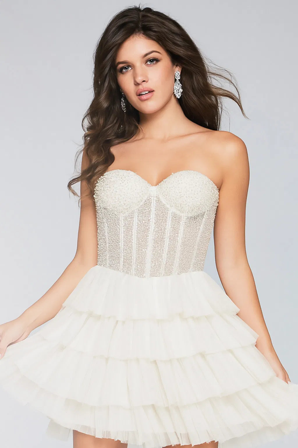 Jovani 39629 - Bejeweled Corset Cocktail Dress