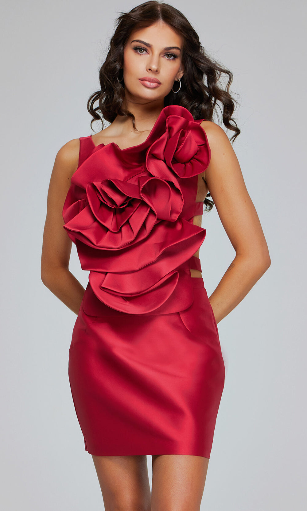 Jovani 39639 - Floral Top Sleeveless Fitted Dress