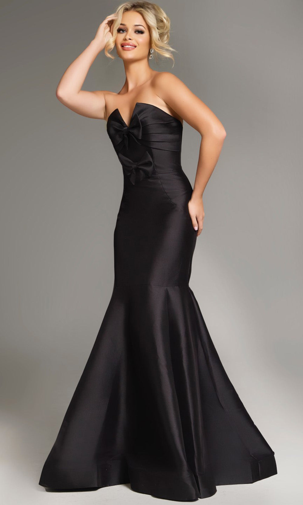 Jovani 39872 - Bow Accent Strapless Mermaid Gown Prom Dresses
