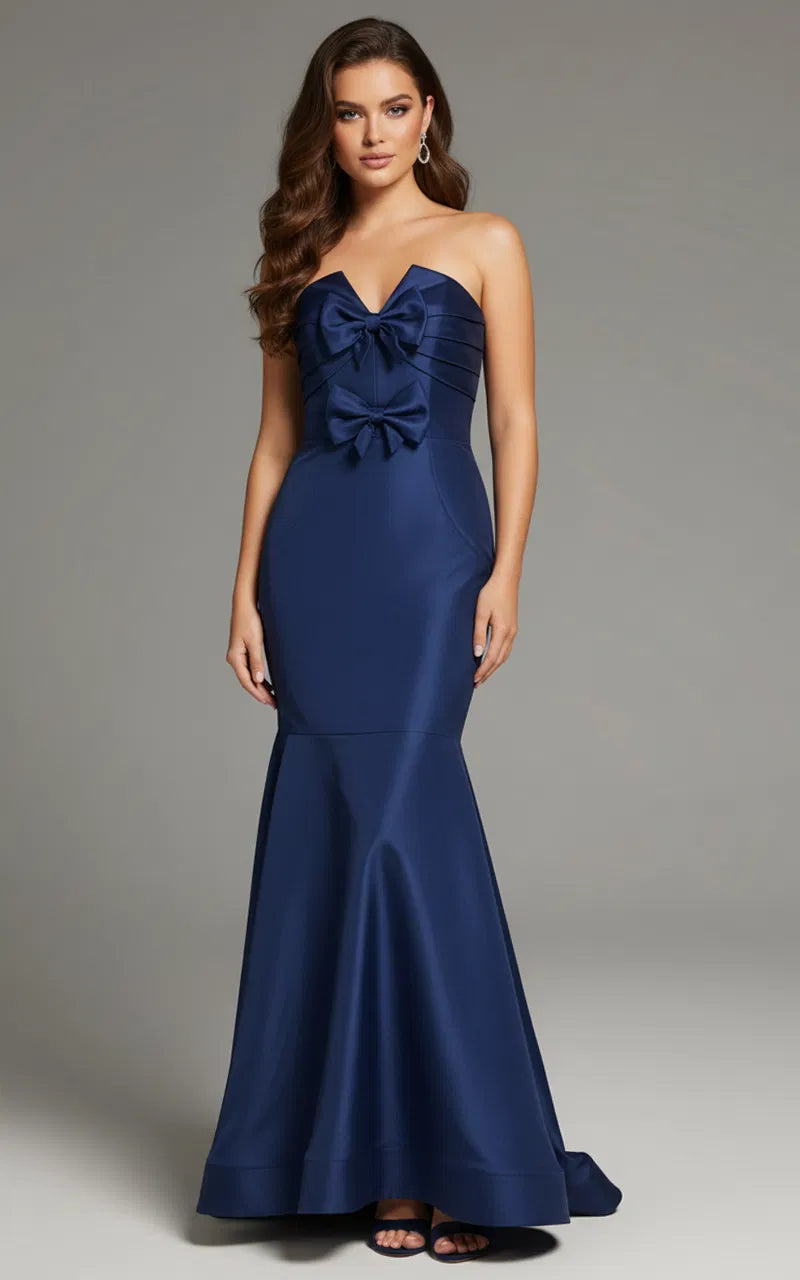 Jovani 39872 - Bow Accent Strapless Mermaid Gown