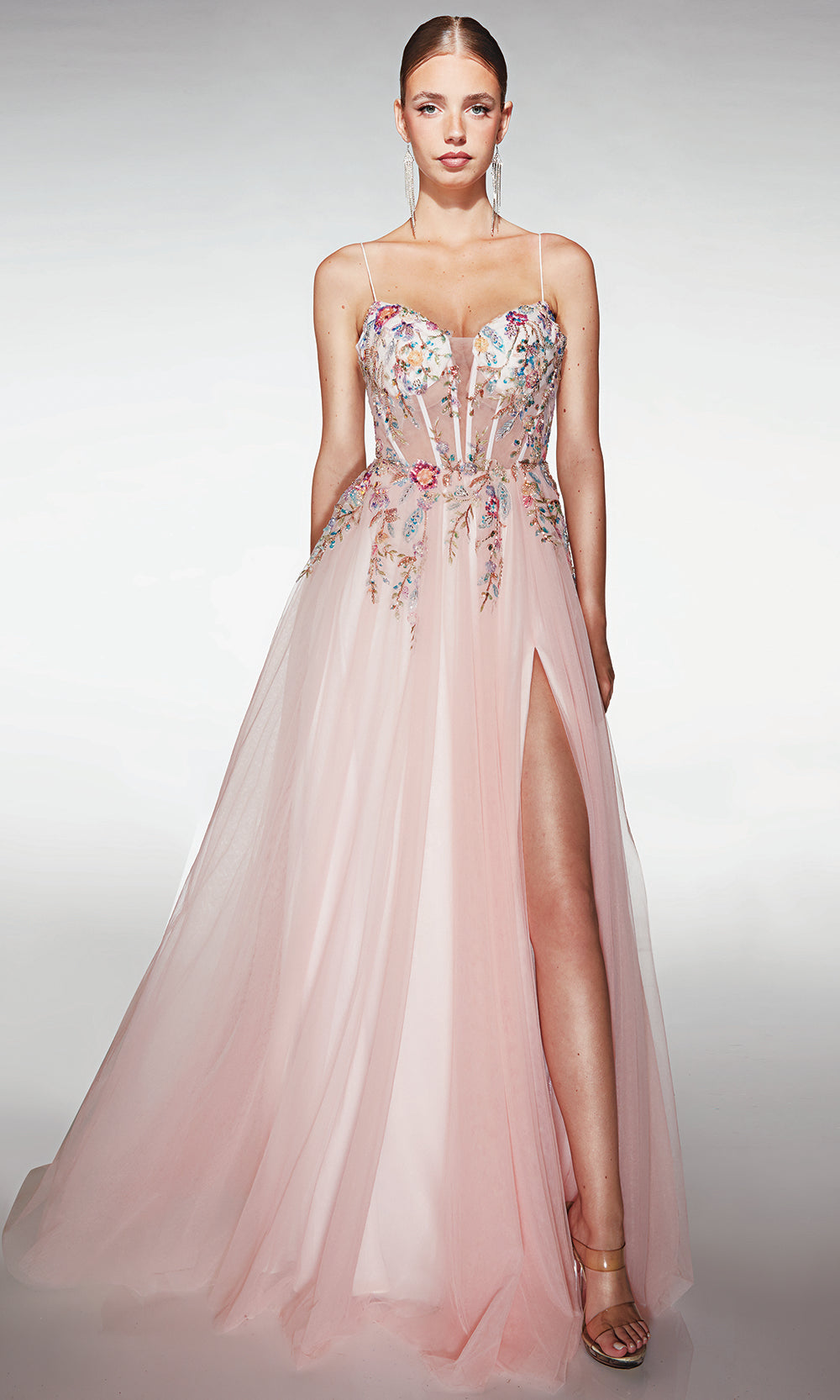 Aerie Couture 398 - Sweetheart Tiered Formal Dress with Slit Prom Dresses
