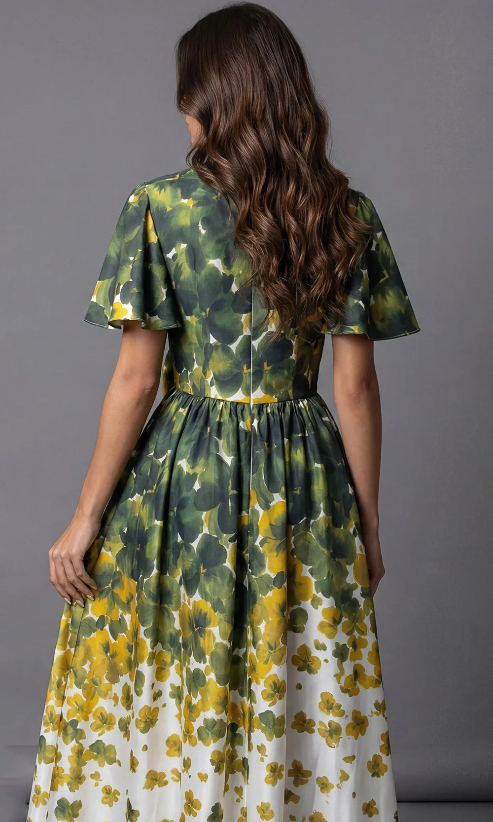 Jovani 39813 - Flutter Sleeve Printed Chiffon Long Gown Prom Dresses  in Print  