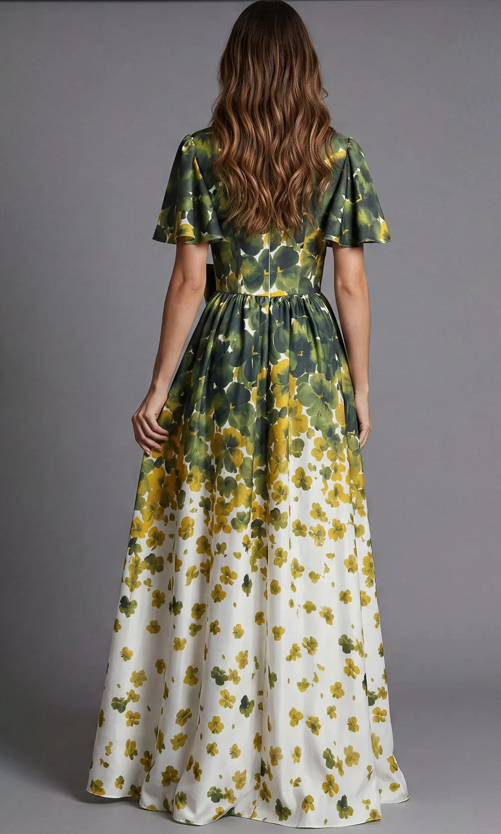 Jovani 39813 - Flutter Sleeve Printed Chiffon Long Gown Prom Dresses  in Print  