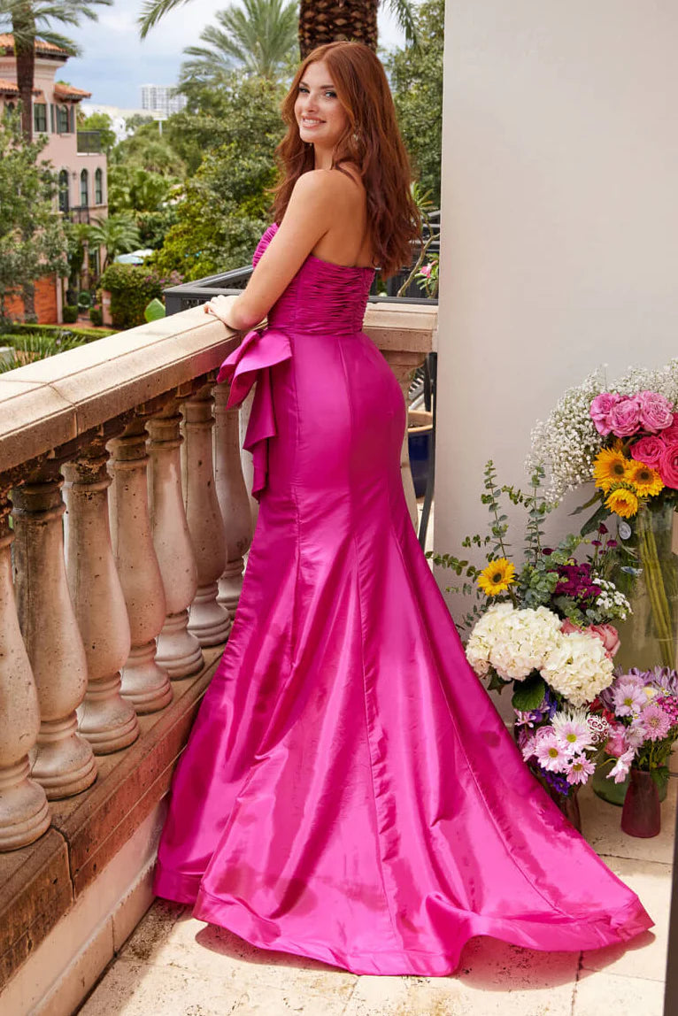 Ava Presley 40072 - Bow Ornate Gown with Slit