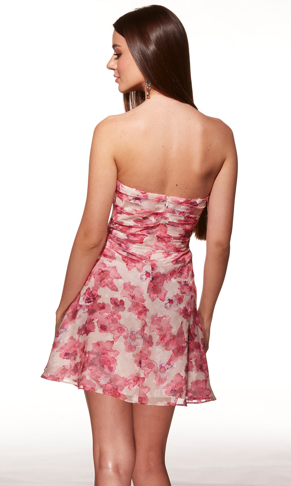 Alyce Paris 40079 - Ruched Floral Organza Short Dress Special Occasion Dress