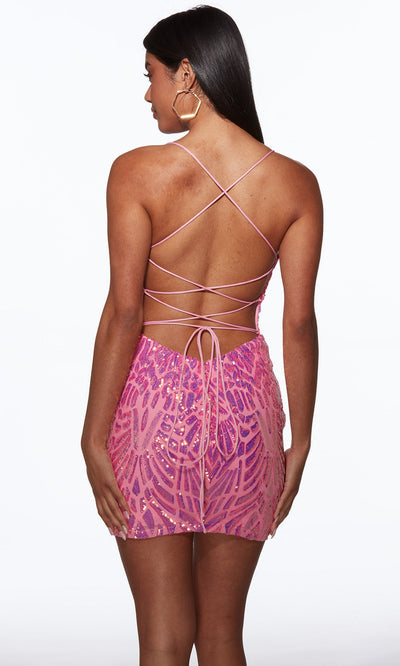 Alyce Paris 40082 - Allover Sequin Empire Waist Mini Dress Cocktail Dresses