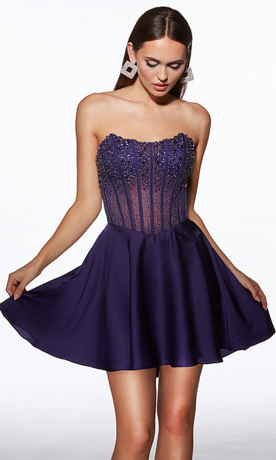 Alyce Paris 40101 - Embellished Scoop Flowy Short Dress Homecoming Dresses