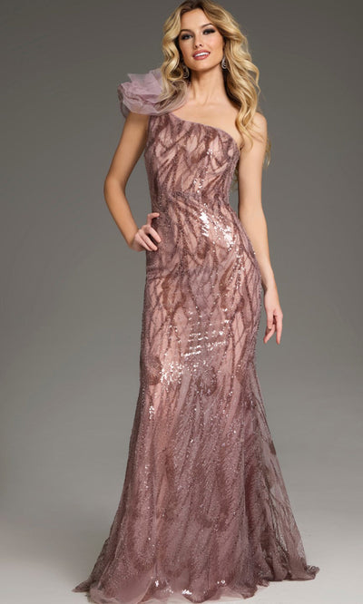 Jovani 40167 - Sequin Sheath Gown with Ruffle Accent Prom Dresses