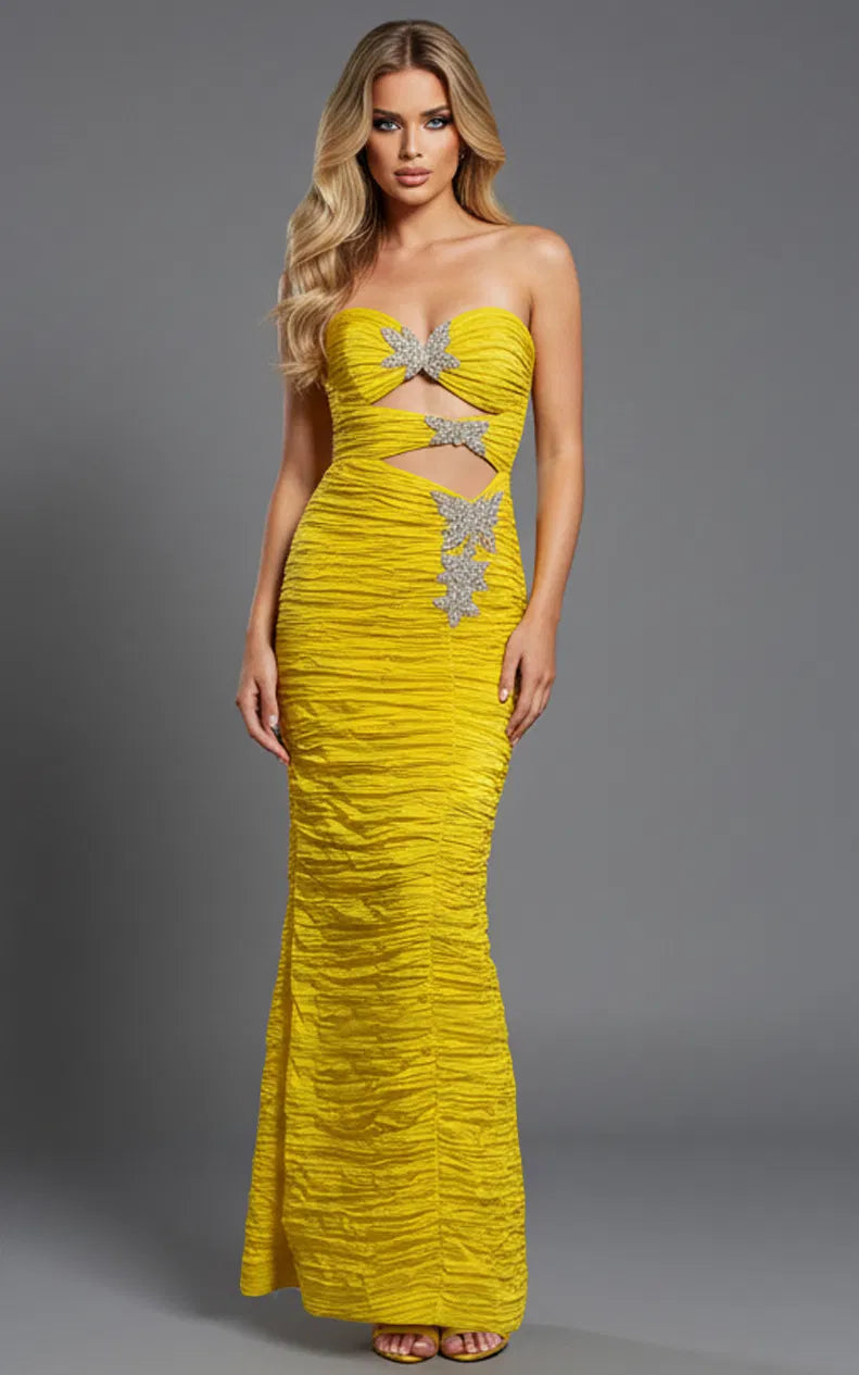 Jovani 40174 - Strapless Cutout Prom Dress
