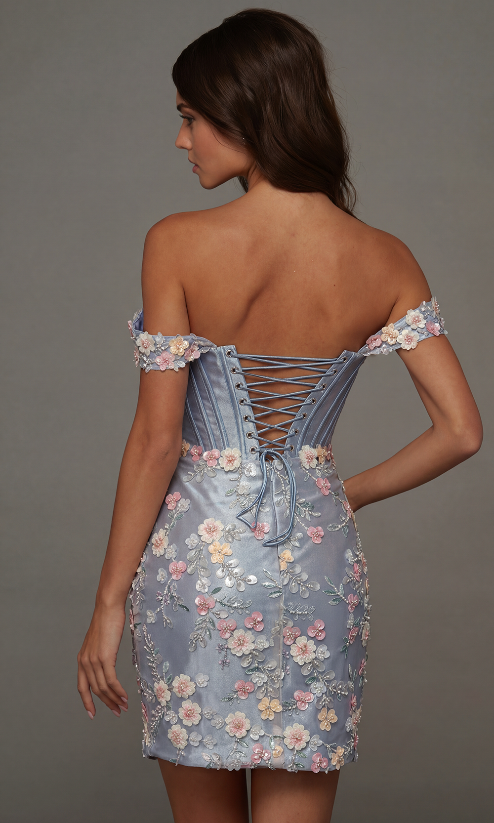 Alyce Paris 40175 - Floral Bodice Sweetheart Sheath Dress Prom Dresses in Blue  