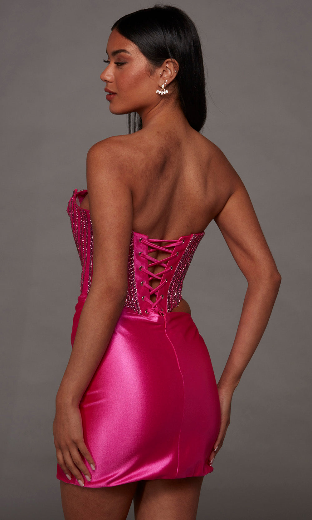 Alyce Paris 40194 - Beaded Top Strapless Satin Dress Party Dresses in Pink  