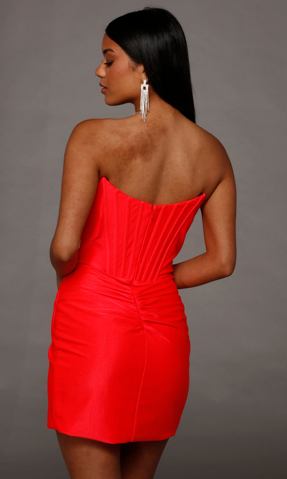 Alyce Paris 40198 - Corset Detail Strapless Sheath Dress Cocktail Dresses in Pink  