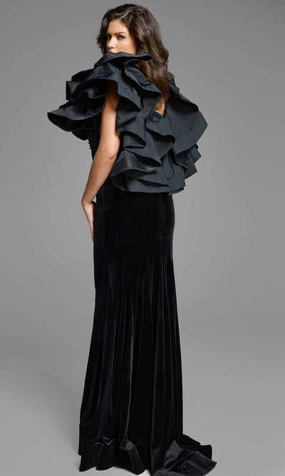 Jovani 40289 - V-Neck Sheath Gown with Dramatic Ruffles Prom Dresses