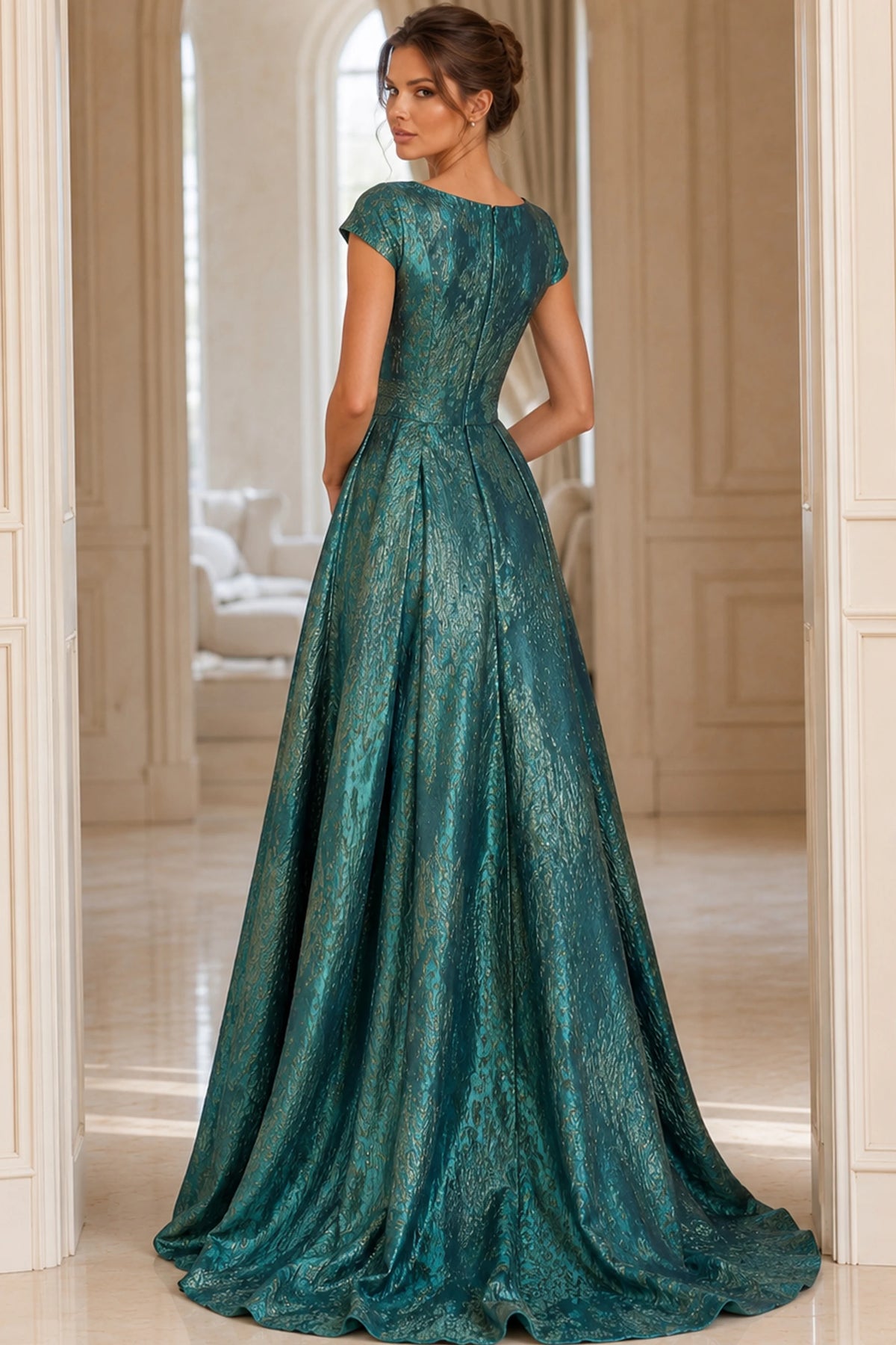 Jovani 40295 - Cap Sleeve Overskirt Evening Gown
