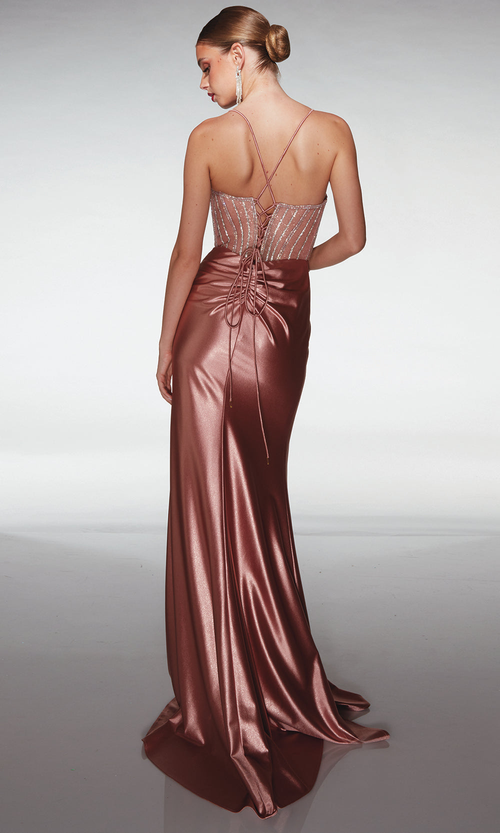 Aerie Couture 402 - Fitted Evening Gown with Lace Up Back Prom Dresses