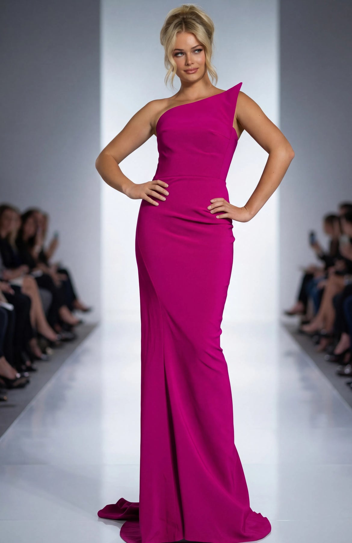 Jovani 40301 - Strapless One Shoulder Evening Dress